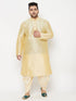 Men's Plus Size Gold Solid Cowl Dhoti Pants