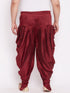 Men's Plus Size Maroon Solid Dhoti Pants