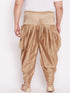Plus Size Men's Rose Gold-Coloured Solid Cowl Dhoti