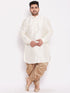 Plus Size Men's Rose Gold-Coloured Solid Cowl Dhoti