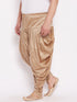 Plus Size Men's Rose Gold-Coloured Solid Cowl Dhoti