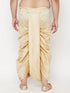Men's Plus Size Gold Cotton Blend Embroidered Traditional Dhoti