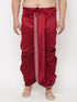 Men's Plus Size Maroon Cotton Blend Thread Work Traditional Dhoti