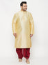Men's Plus Size Maroon Cotton Blend Thread Work Traditional Dhoti