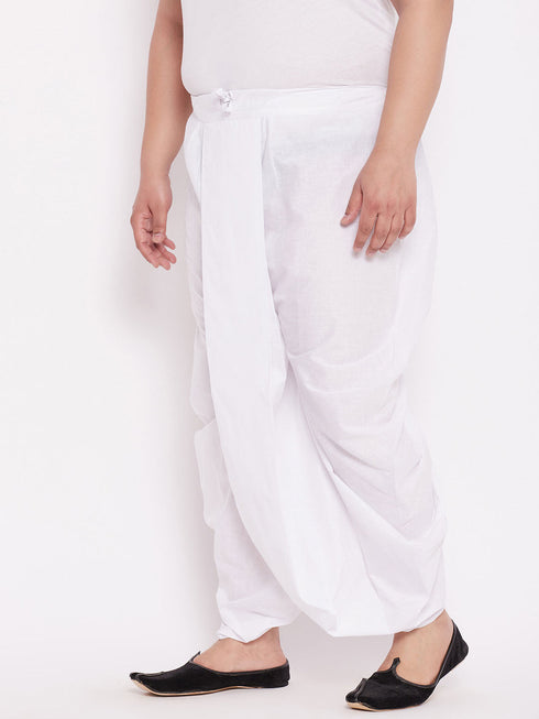 Men's Plus Size Pure Cotton White Traditional Dhoti