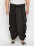 Men's Plus Size Black Cotton Blend Solid Traditional Dhoti