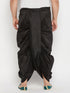 Men's Plus Size Black Cotton Blend Solid Traditional Dhoti