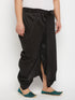 Men's Plus Size Black Cotton Blend Solid Traditional Dhoti