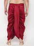 Men's Plus Size Maroon Cotton Blend Solid Traditional Dhoti