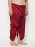 Men's Plus Size Maroon Cotton Blend Solid Traditional Dhoti
