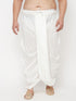 Men's Plus Size White Cotton Blend Solid Traditional Dhoti