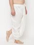 Men's Plus Size White Cotton Blend Solid Traditional Dhoti
