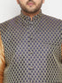 Men's Plus Size Blue Woven Nehru Jacket