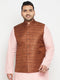 Men's Plus Size Coffee Brown Nehru Jacket