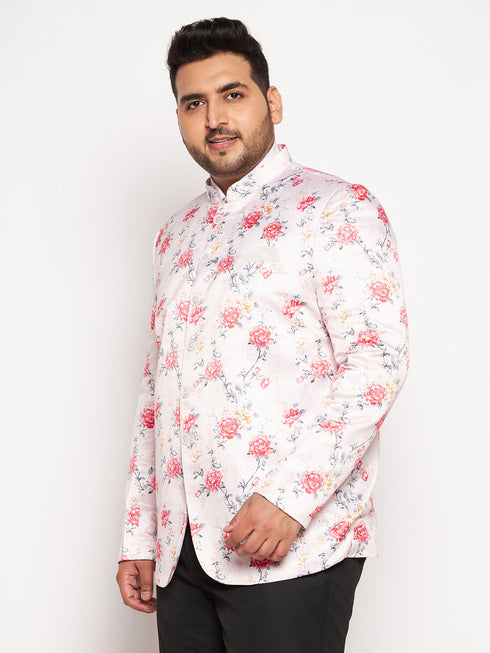 Plus Size Men's Peach Silk Blend Jodhpuri