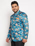 Plus Size Men's Turquoise Silk Blend Jodhpuri