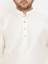 Men's Plus Size Cream Silk Blend Kurta
