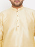 Men's Plus Size Gold Silk Blend Kurta
