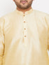 Men's Plus Size Golden Silk Blend Kurta Pyjama Set
