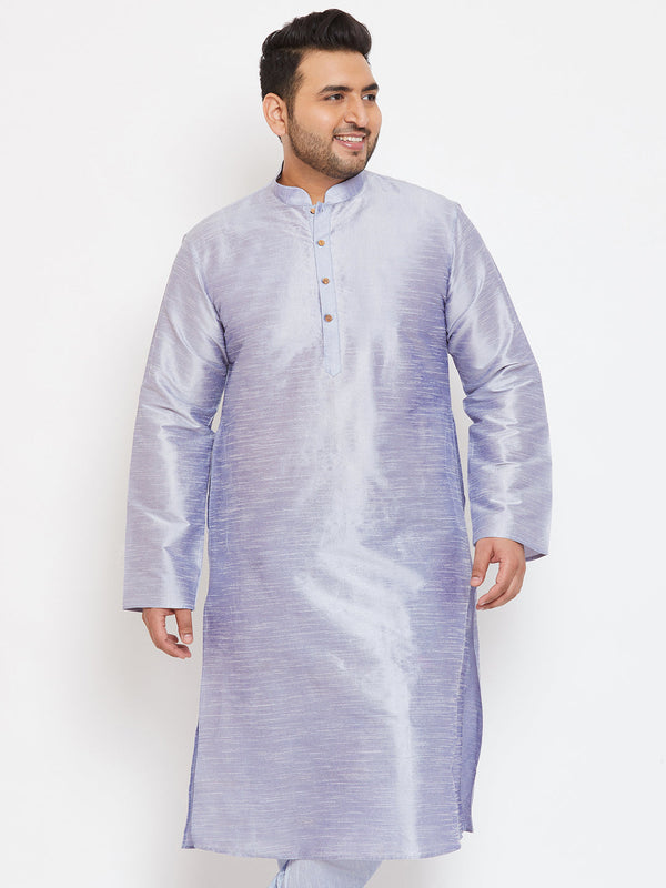 Men's Plus Size Lavender Silk Blend Kurta