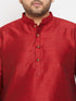 Men's Plus Size Maroon Silk Blend Kurta