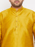 Men's Plus Size Mustard Silk Blend Kurta