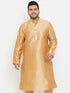 Vastrtamay Men's Plus Size Rose Gold Silk Blend Kurta