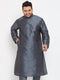 Men's Plus Size Grey Silk Blend Kurta