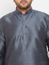 Men's Plus Size Grey Silk Blend Kurta