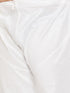 Men's Plus Size White Silk Blend Kurta Pyjama Set