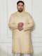 Plus Men's Beige Cotton Linen Kurta