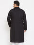 Men's Plus Size Black Cotton Kurta