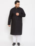 Men's Plus Size Black Cotton Kurta