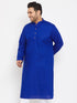 Men's Plus Size Blue Cotton Kurta