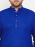Men's Plus Size Blue Cotton Kurta