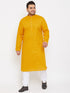 Men's Plus Size Mustard Cotton Kurta