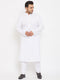 Men's Plus Size White Cotton Kurta And Pyjama Set
