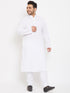 Men's Plus Size White Cotton Kurta And Pyjama Set
