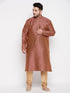Men's Plus Size Maroon Woven Kurta