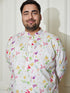 Plus Men's Cream Cotton Blend Kurta And Pyjama Set