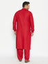 Men's Plus Size Maroon Cotton Blend Pathani Set