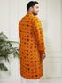 Plus Men's Yellow Cotton Blend Kurta