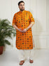 Plus Men's Yellow Cotton Blend Kurta