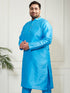 Plus Men's Aqua Silk Blend Kurta
