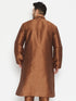 Men's Plus Size Coffee Brown Silk Blend Kurta