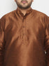 Men's Plus Size Coffee Brown Silk Blend Kurta