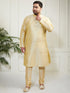 Plus Men's Gold Silk Blend Kurta, Pyjama