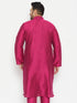 Men's Plus Size Fushia Pink Viscose Blend Kurta