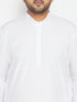 Men's Plus Size White Cotton Blend Kurta Pyjama Set