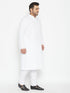 Men's Plus Size White Cotton Blend Kurta Pyjama Set
